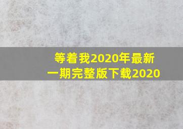 等着我2020年最新一期完整版下载2020