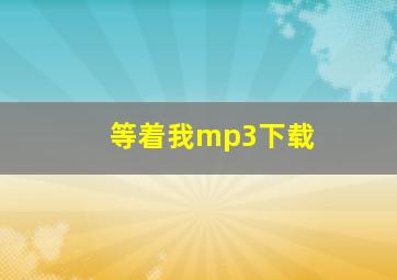 等着我mp3下载