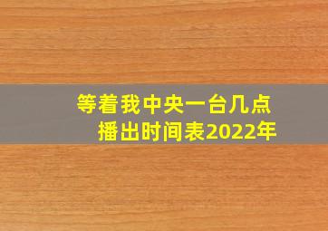 等着我中央一台几点播出时间表2022年