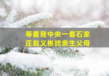 等着我中央一套石家庄赵义彬找亲生父母