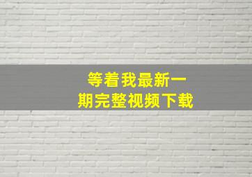 等着我最新一期完整视频下载