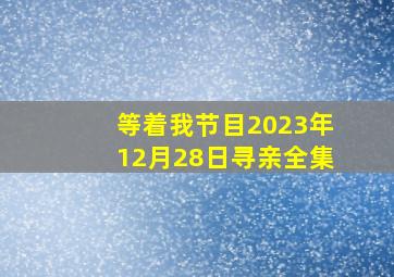 等着我节目2023年12月28日寻亲全集