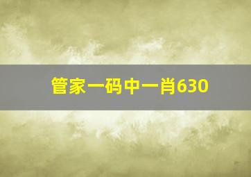 管家一码中一肖630