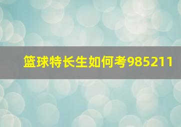 篮球特长生如何考985211