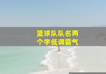 篮球队队名两个字低调霸气