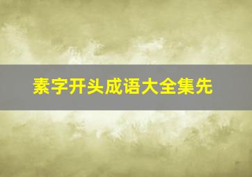 素字开头成语大全集先