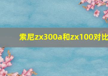 索尼zx300a和zx100对比