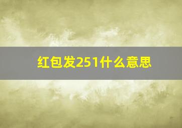 红包发251什么意思