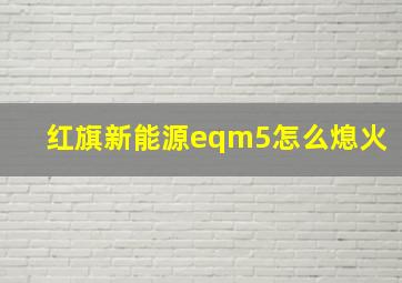 红旗新能源eqm5怎么熄火