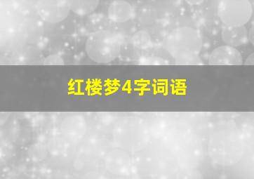 红楼梦4字词语