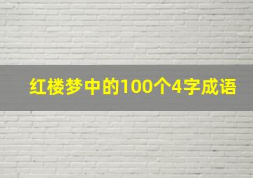 红楼梦中的100个4字成语