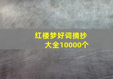 红楼梦好词摘抄大全10000个