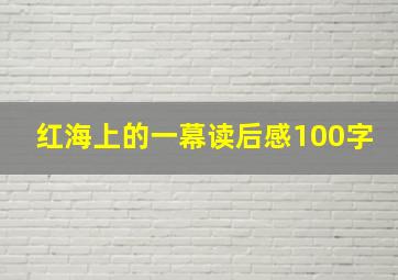 红海上的一幕读后感100字