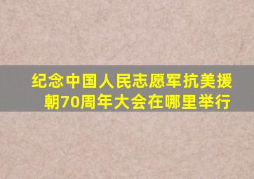 纪念中国人民志愿军抗美援朝70周年大会在哪里举行