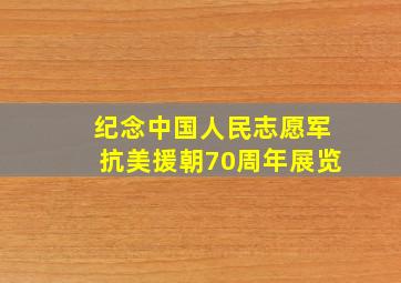 纪念中国人民志愿军抗美援朝70周年展览