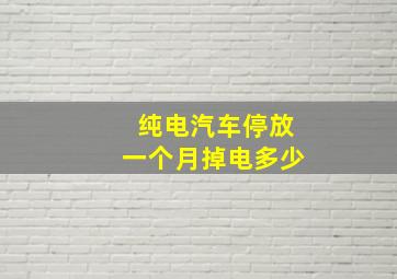 纯电汽车停放一个月掉电多少