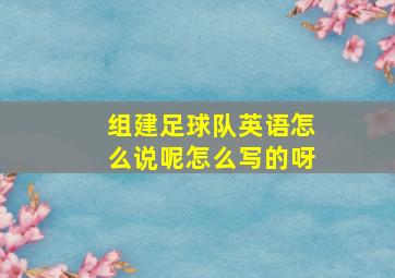 组建足球队英语怎么说呢怎么写的呀