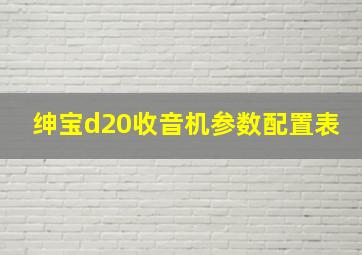 绅宝d20收音机参数配置表