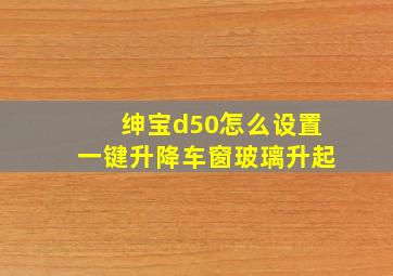 绅宝d50怎么设置一键升降车窗玻璃升起