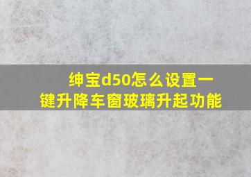 绅宝d50怎么设置一键升降车窗玻璃升起功能