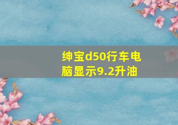 绅宝d50行车电脑显示9.2升油