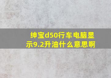 绅宝d50行车电脑显示9.2升油什么意思啊