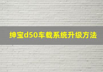 绅宝d50车载系统升级方法