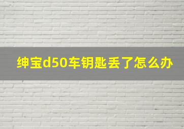 绅宝d50车钥匙丢了怎么办