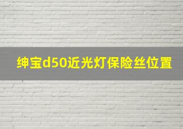 绅宝d50近光灯保险丝位置