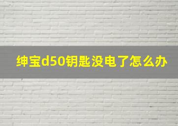 绅宝d50钥匙没电了怎么办