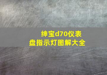 绅宝d70仪表盘指示灯图解大全