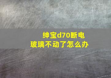 绅宝d70断电玻璃不动了怎么办