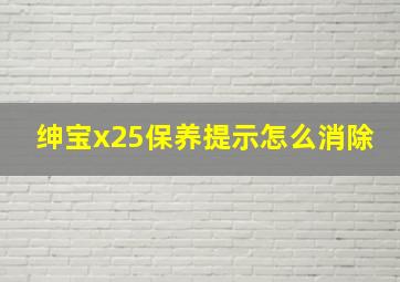 绅宝x25保养提示怎么消除