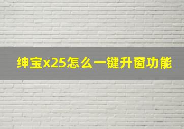 绅宝x25怎么一键升窗功能