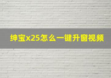 绅宝x25怎么一键升窗视频