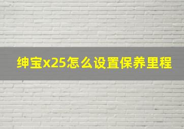 绅宝x25怎么设置保养里程