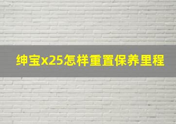 绅宝x25怎样重置保养里程