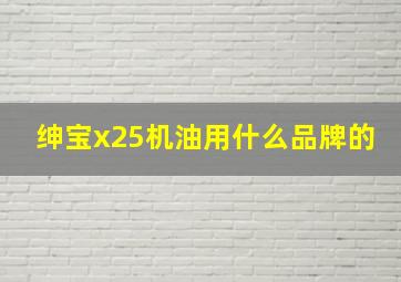 绅宝x25机油用什么品牌的