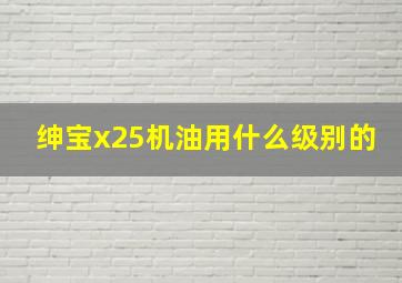 绅宝x25机油用什么级别的