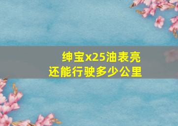 绅宝x25油表亮还能行驶多少公里