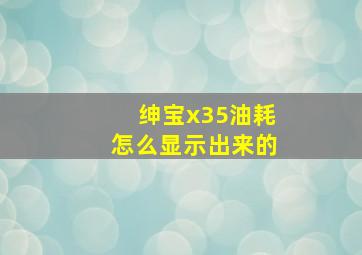 绅宝x35油耗怎么显示出来的