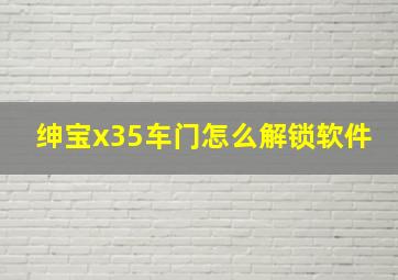 绅宝x35车门怎么解锁软件