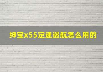 绅宝x55定速巡航怎么用的