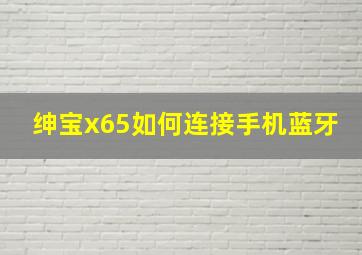 绅宝x65如何连接手机蓝牙