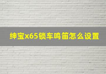 绅宝x65锁车鸣笛怎么设置