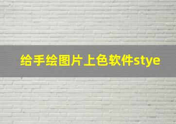 给手绘图片上色软件stye