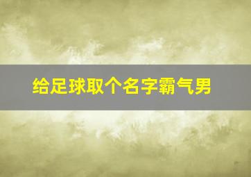 给足球取个名字霸气男