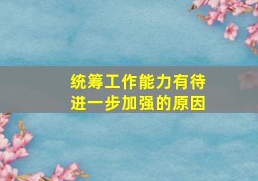 统筹工作能力有待进一步加强的原因