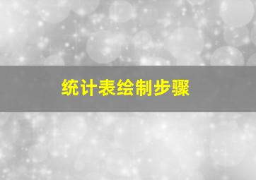 统计表绘制步骤