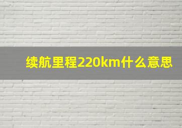 续航里程220km什么意思